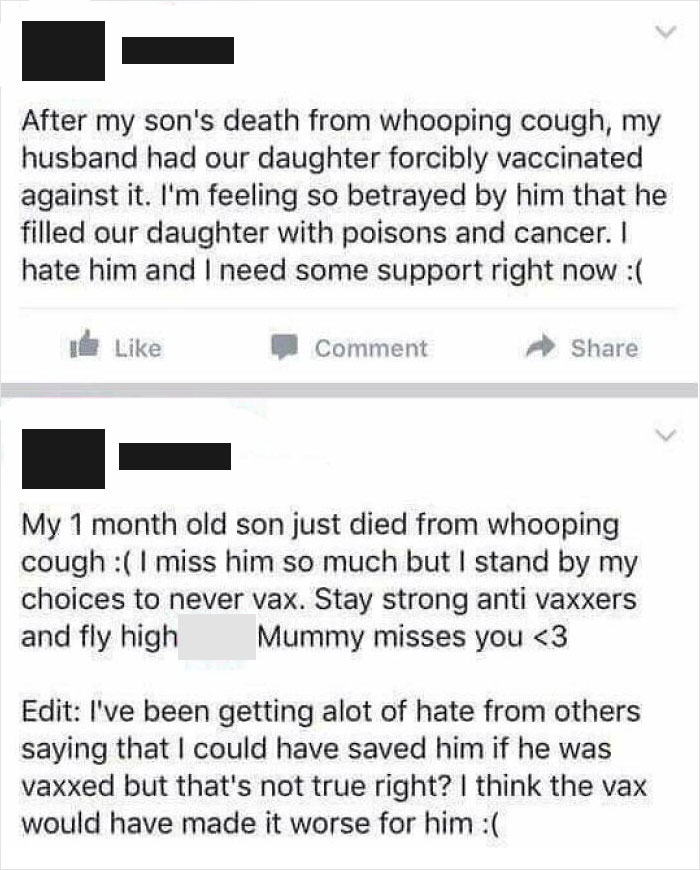 Son Died From Vaccinable Disease So Husband Forcibly "Filled Our Daughter With Poisons And Cancer"