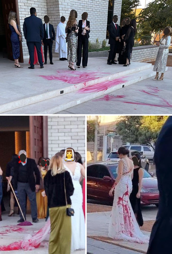 Mother-In-Law Hires Someone To Throw Red Paint On Bride's Dress