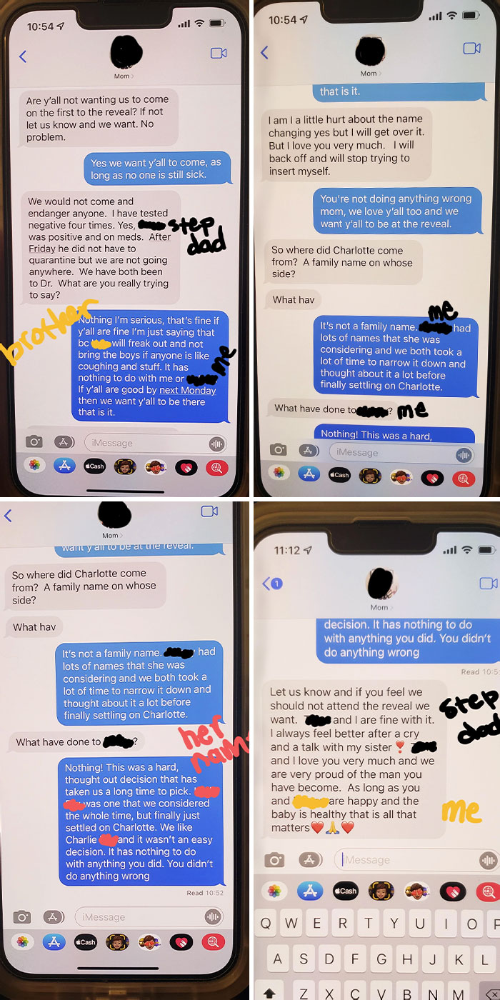 Self-Absorbed Mother-In-Law Is Butt-Hurt About Our First Baby's Name. The Pictures Are From My Husband's Phone