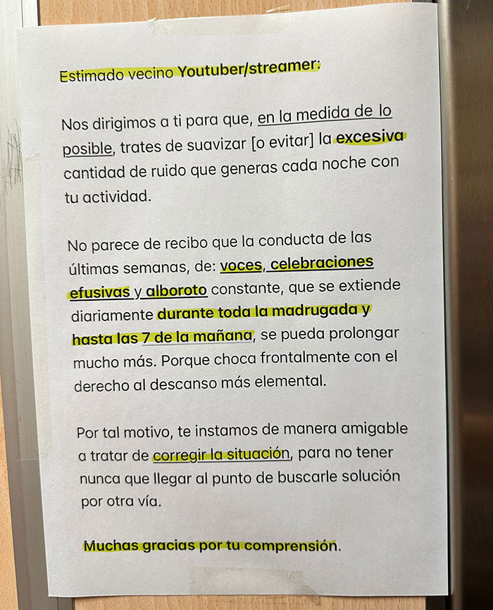 Man Calls Out Neighbor’s Note Asking Him To Limit Night Streams—He Gets A Reality Check