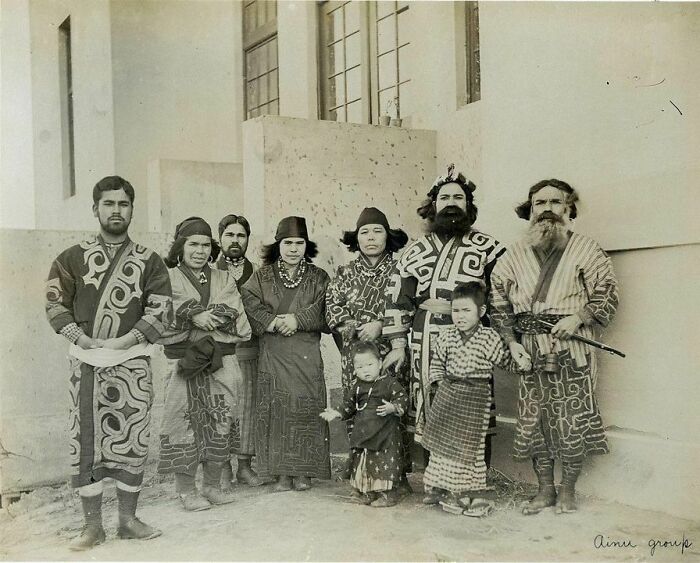 Vintage Photo Of An Ainu Family (1903) The Ainu Were The Indigenous People Of Hokkaido And Are Essentially Fully Assimilated Into Japanese Culture With Only A Handful Of Ainu Speakers Left