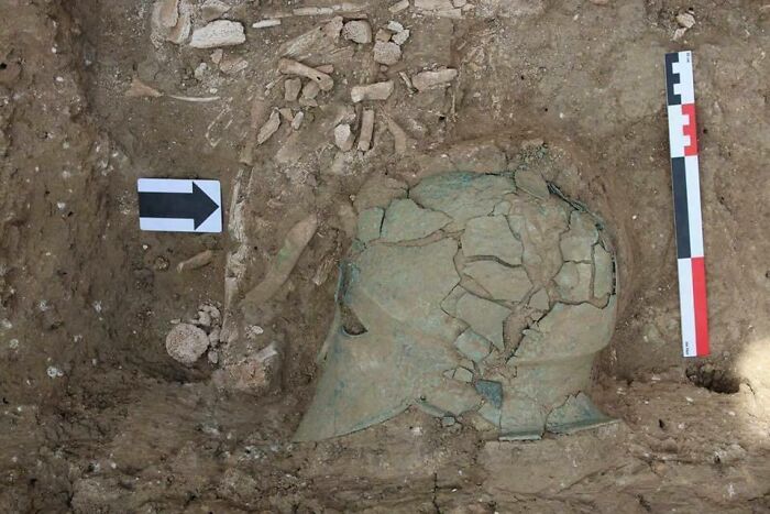 A Corinthian Helmet Was Discovered In A 5th Century Bc Grave In The Taman Peninsula, Southwest Russia