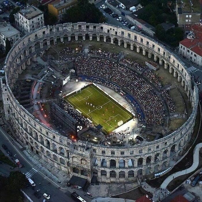 Roman Arena Still Being Used For Entertainment 2000 Years After It Was Built. Pula, Croatia