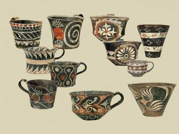 Kylix, Minoan Wine Drinking Cups. 4500-4000 Years Old