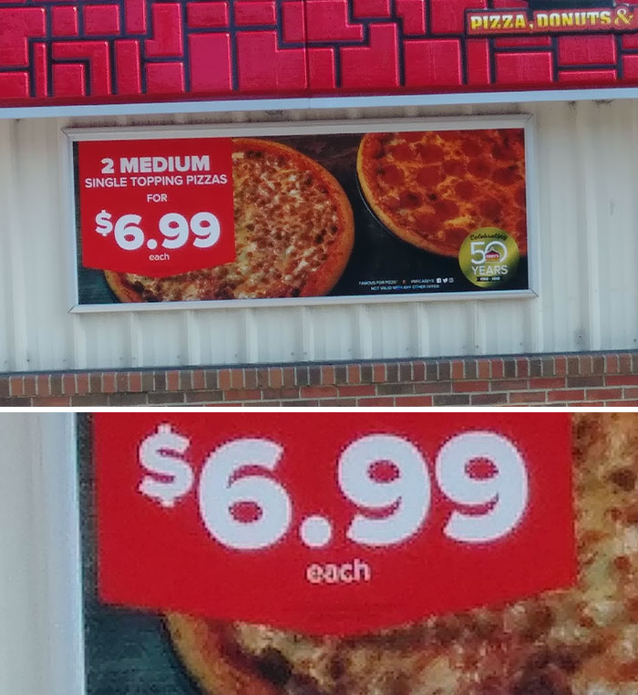 There Is A Small Word Under The $6.99 That Says Each