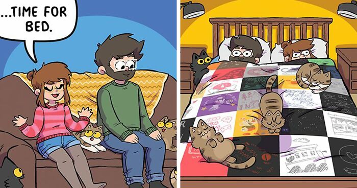 Love And Cats: 39 Hilariously Relatable Comics Inspired By This Artist's Real Life (New Pics)