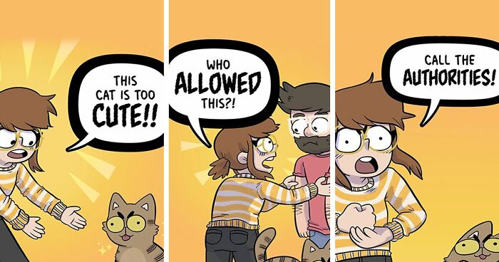 39 Super Adventures Inspired By This Artist's Real Life Revolving Around Boyfriend And Cats (New Pics)