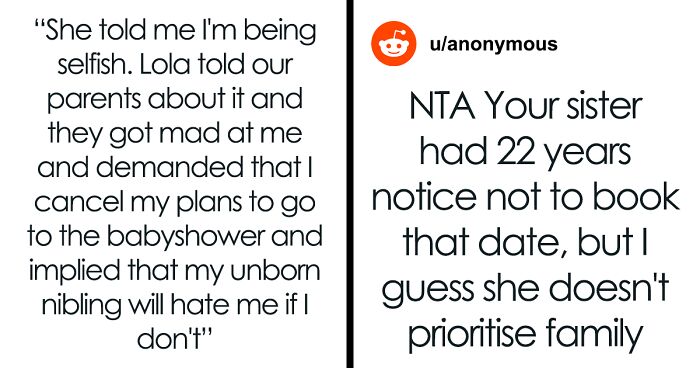 “AITA For Not Going To My Sister’s Baby Shower Because It Was On My Birthday?”