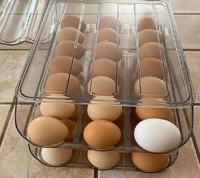 This Rolling Egg Holder Is No Yolk When It Comes Organization In Your Fridge