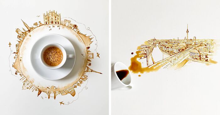 36 New Paintings Created With Coffee By Giulia Bernardelli