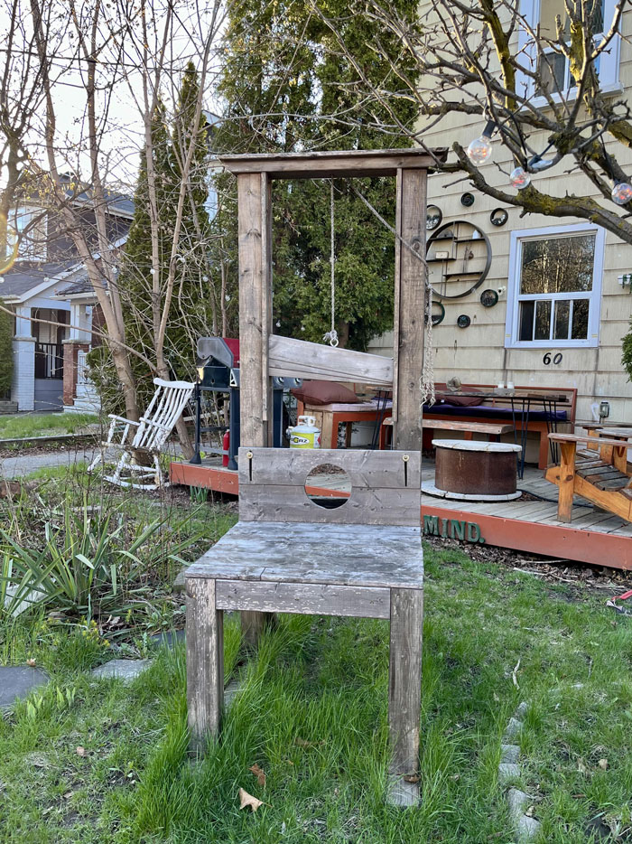 Guillotine On Neighbor's Front Lawn In Toronto, Ontario