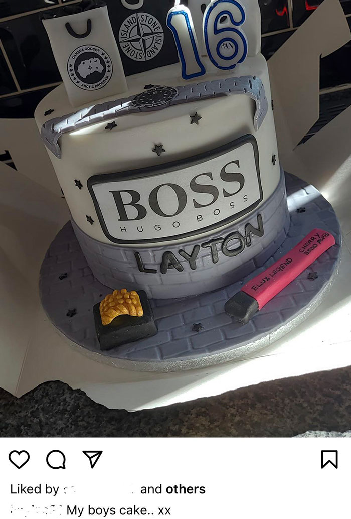 A 16-Year-Old Boy's Birthday Cake With An E-Cigarette Decoration, Posted By His Mother