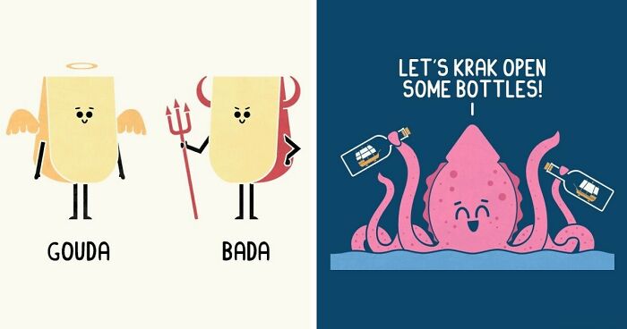 Teo Zirinis' Delightful Puns: 33 Witty Illustrations And Their Hilarious Opposites (New Pics)