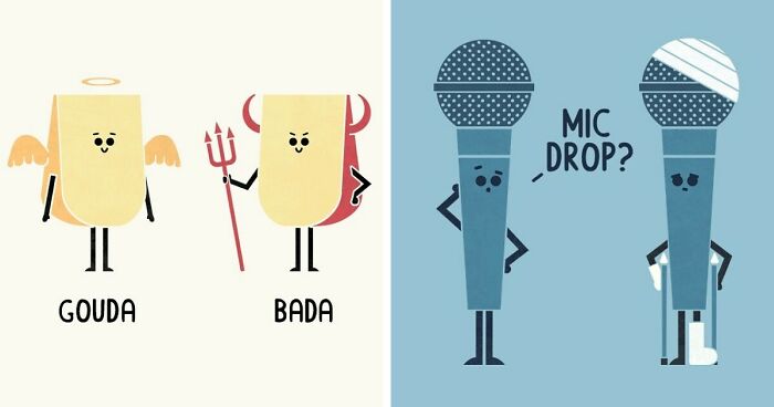 Teo Zirinis' Punny Illustrations: 33 Clever Puns And Their Amusing Antonyms (New Pics)