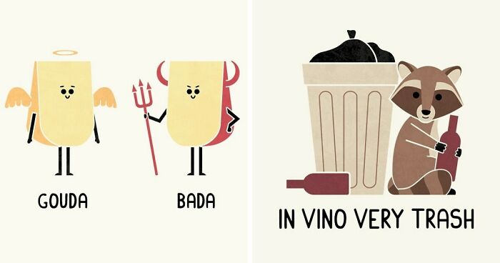 Pun Fun Galore: Teo Zirinis' 33 Illustrations Of Witty Puns And Their Funny Opposites (New Pics)