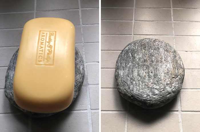 Flat Rock As A Soap Holder, Will Last A Lifetime And Beyond