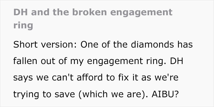 Marriage Drama Ensues After Woman Asks If She Can Get Her Engagement Ring Fixed
