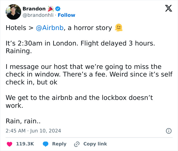 “Too Bad”: Man Shares His Airbnb Nightmare After Being Left Stranded In The Rain At 3 AM