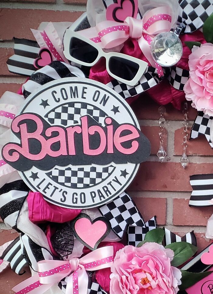 I Created A Wreath For Decorating A Barbie Themed Party - 72