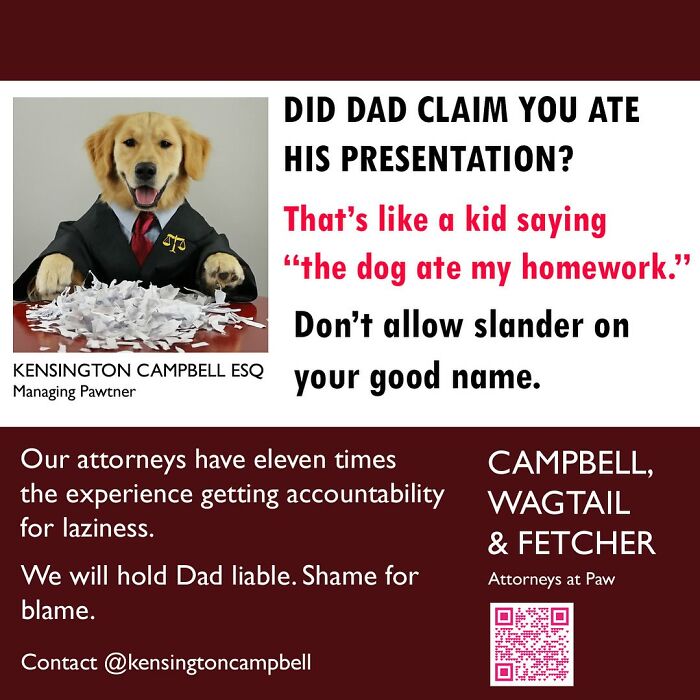 27 Parody Ads For All The Dogs Seeking Attorney Services By Kensington Campbell (New Pics)