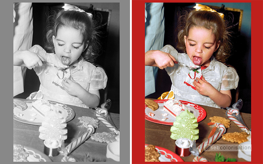 A Young Liza Minelli Helps Herself To Some Christmas Treats At A Children’s Party. 1947