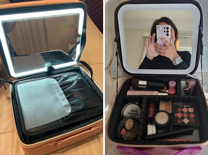 This Makeup Bag With LED Mirror Will Help You Looking Runway Ready. Airport Runway That Is