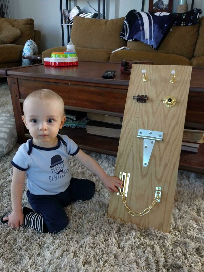 It's Not Much, But I Made This Play Board For My Little Guy. It Was Inspired By Something I Saw In This Sub