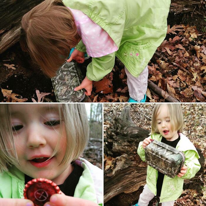 Took My Kids Geocaching For The First Time Today. Best Activity To Make Hiking Even More Fun!