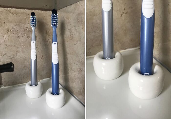 Instead Of Rings, Why Don't You Exchange His And Hers Handmade Ceramic Toothbrush Stand