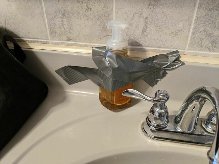 Soap Bottle Keeps Falling Into The Sink