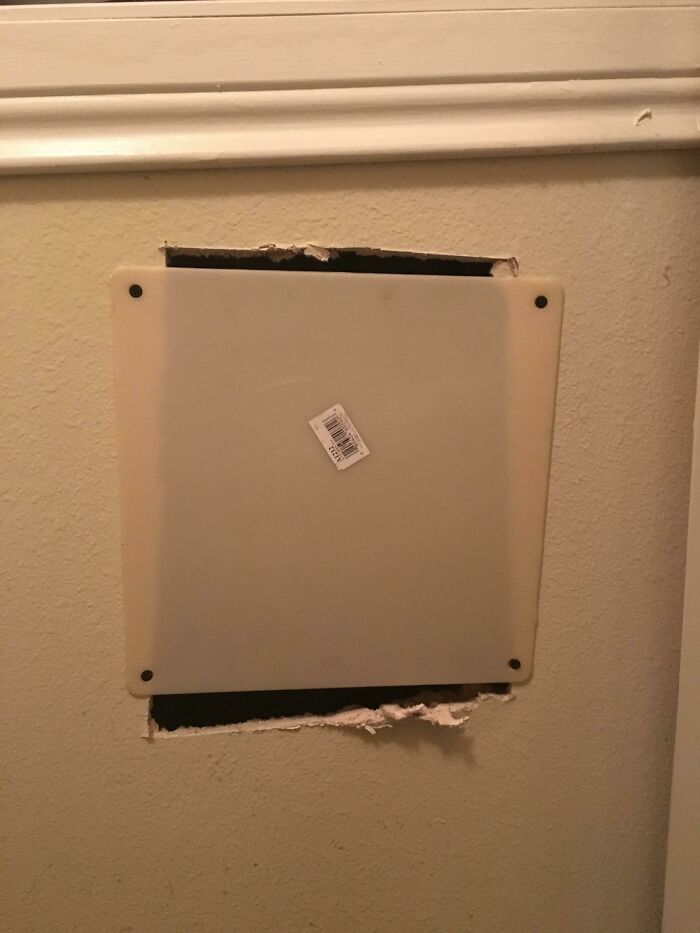 Asked Maintenance To Fix The Hole In My Water Heater Closet