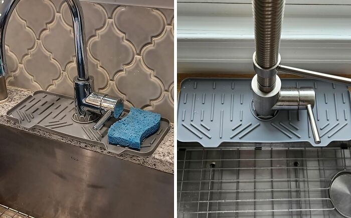 This Drip Catcher Mat Takes Care Of All The Pesky Water Stains Below The Faucet