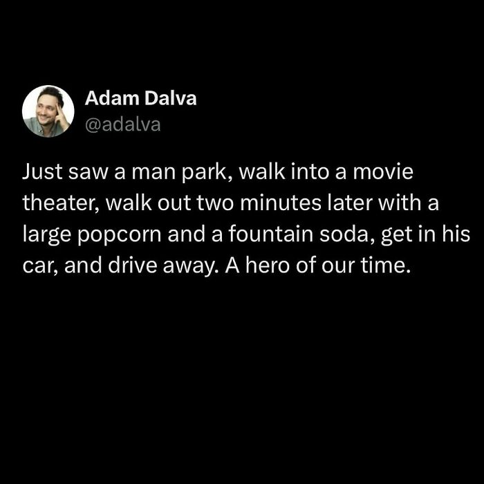 Millennial life meme about a man buying popcorn and soda from a movie theater without watching a film.