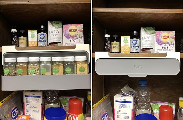 This Under-Shelf Spice Rack Utelizes Some Wasted Space In Your Kitchen