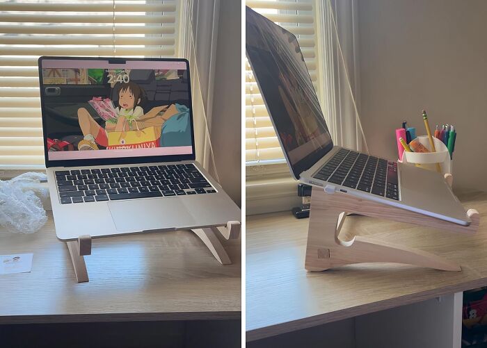 Instantly Elevate Your Home Office With A Posture-Friendly Wooden Laptop Stand 