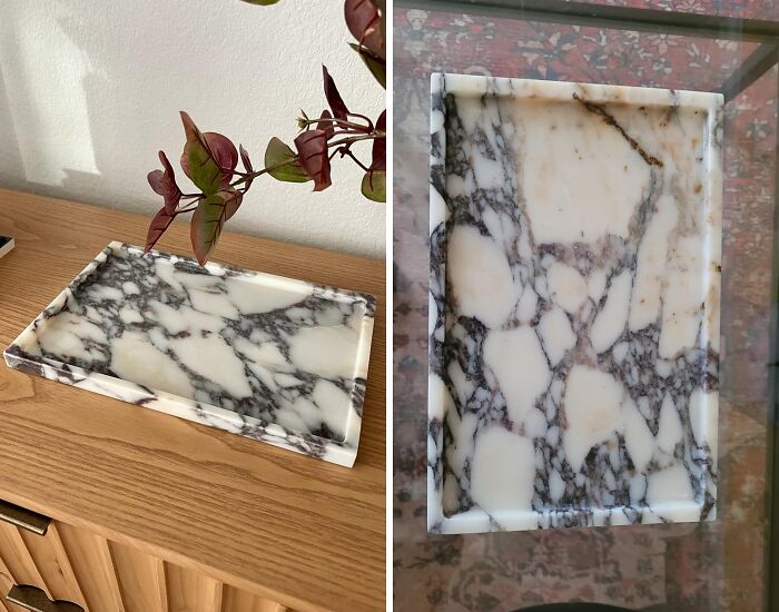 This Luxurious Natural Marble Vanity Tray Will Make You Feel Like You Live In A 5-Star Hotel