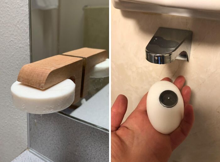 Keep Your Sink Soap Scum Free With This Magnetic Soap Holder That Air Dries Your Bar