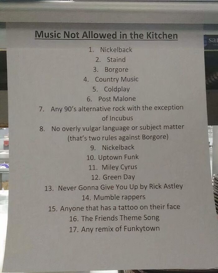 Music Not Allowed In The Kitchen