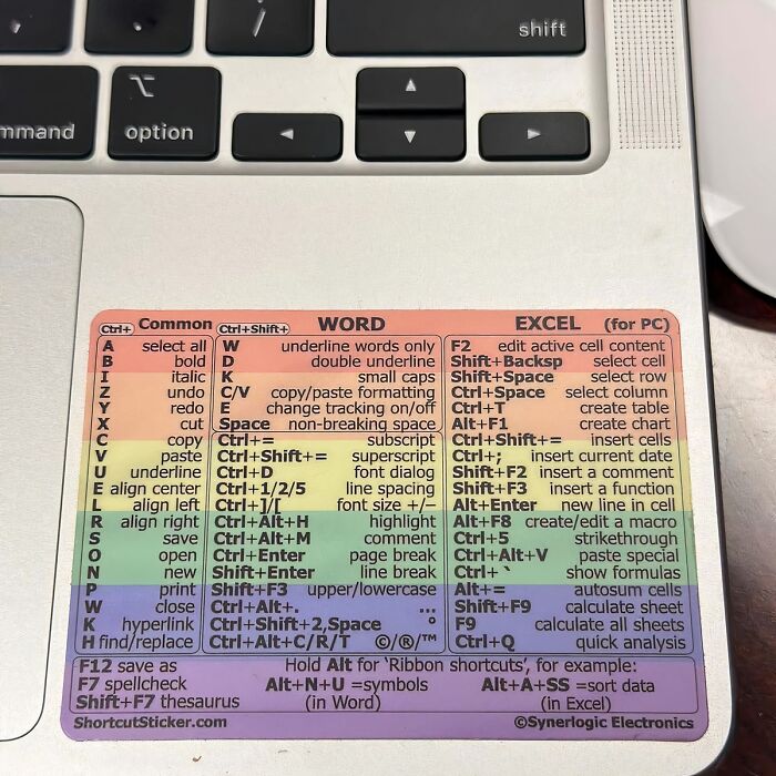 For All The Kids That Grew Up With Sims Cheat Codes, This Word/Excel Shortcut Sticker Is A Must