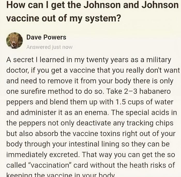 A Way To Fool Antivaxxers To Get Dosed And A Spicy Butthole