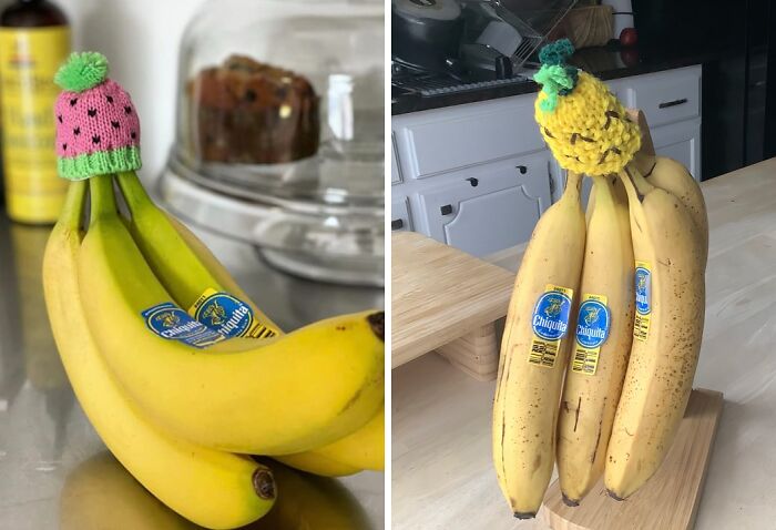  Banana-Saving Hats Is A Cuter Alternative To The 'Clingfilm Over Banana Ends' Life-Hack