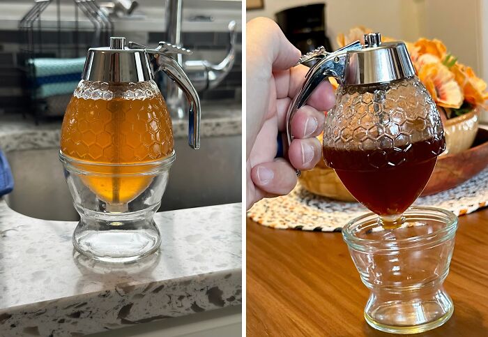 Winnie the Pooh would love this drip-free glass honey dispenser 