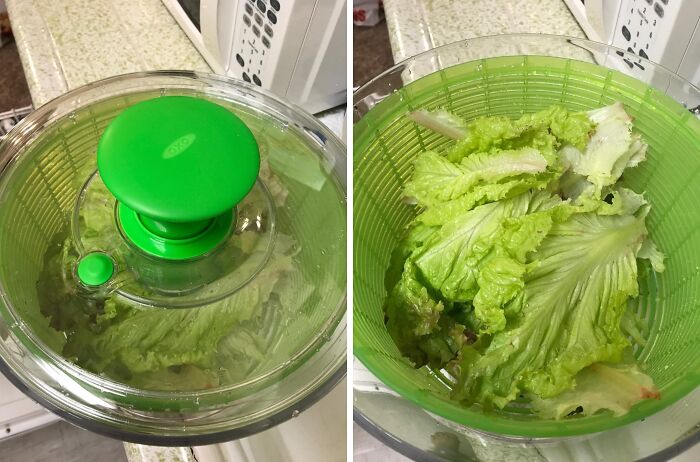 A glass salad spinner is a welcome upgrade over a flimsy plastic one. 