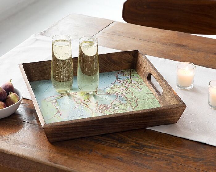 This Custom Map Serving Tray Is The Ultimate Novelty For Wanderlusters