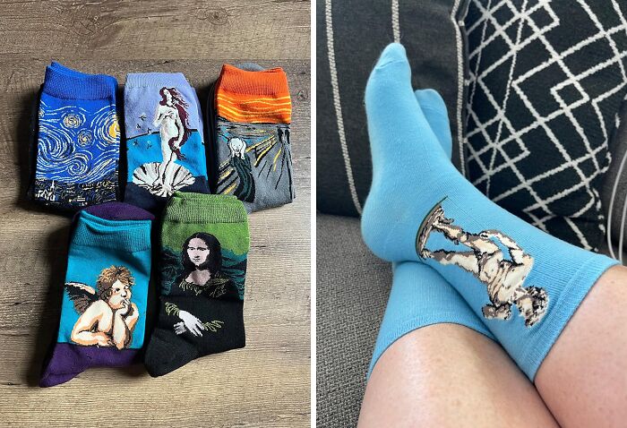 Mona Lisa Smiles Every Time You Step Into These Famous Artwork Socks