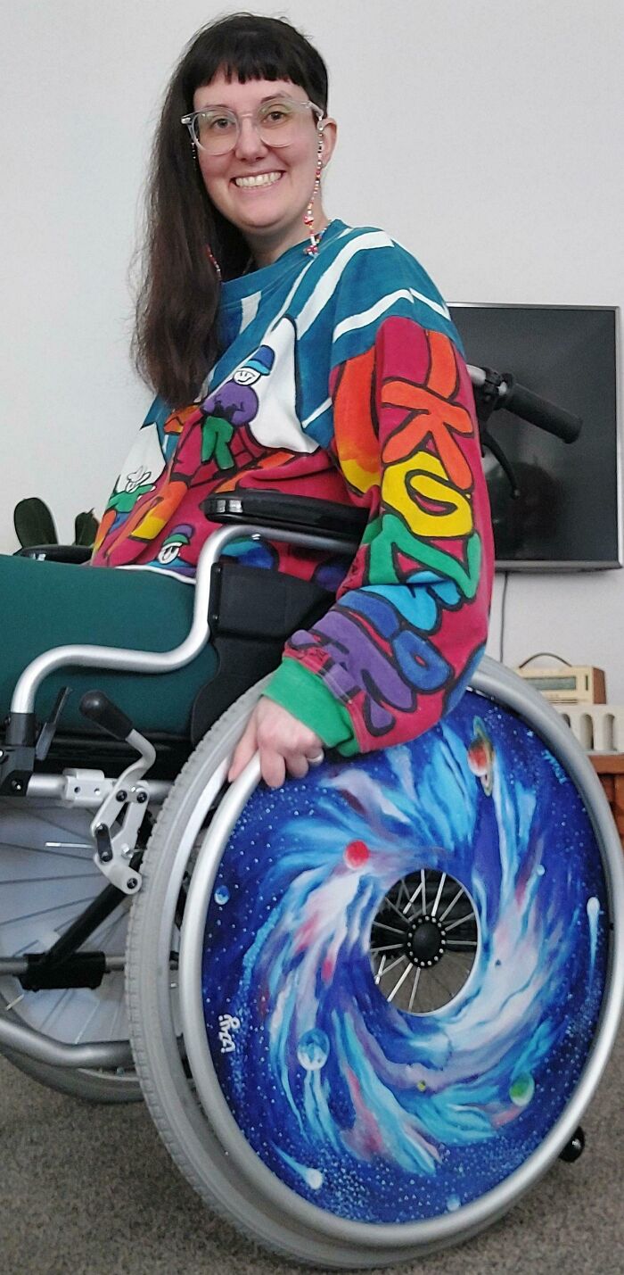 A Complete Stranger Bought Me These Beautiful Wheel Covers For My Wheelchair