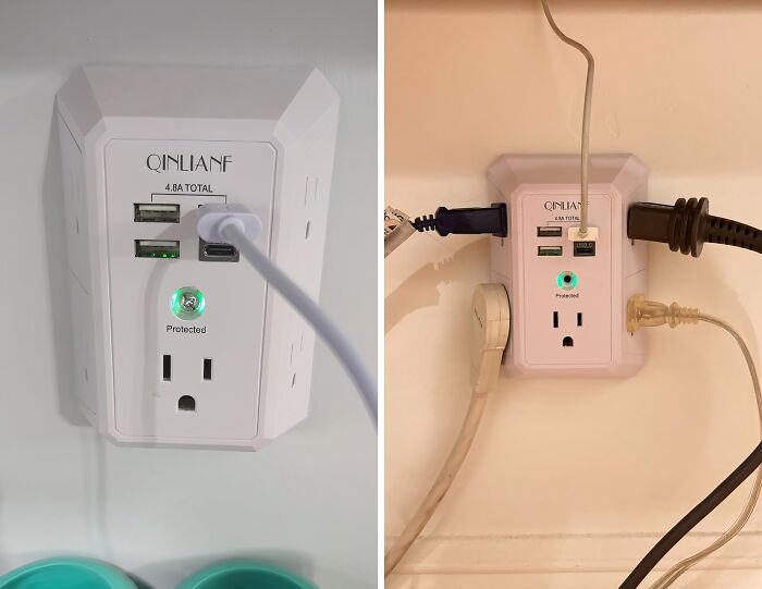 Never Fight Over An Outlet Again! The Outlet Extender With 4 USB Charging Ports Is Here To Save The Day