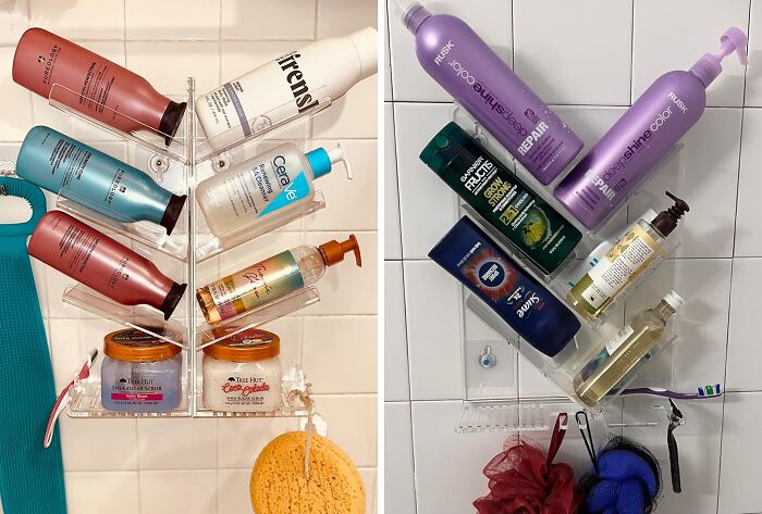  Acrylic Bathroom Organizer Caddy: Ditch The Shower Jenga! Keep Your Products Upright And In Reach. 