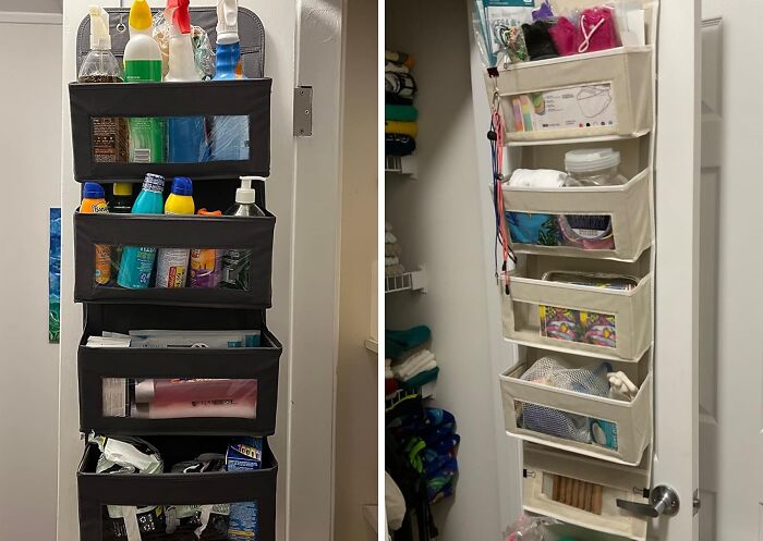 Tiny Bathroom? Small Closet? No Problem! This Over Door Clear Window Pocket Organizer Is The Space-Saving Solution You Need