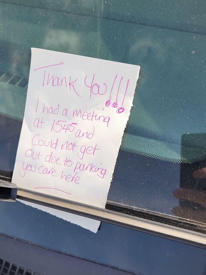 Spotted This Note On A Car On My Work Carpark Last Year